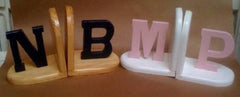 Bookends - hand-crafted wood initials