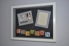 Custom keepsake birth announcement shadowbox