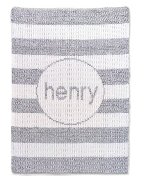 Personalized metallic knit baby blanket-stroller size