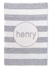 Personalized metallic knit baby blanket-stroller size