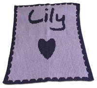 Personalized knit baby blanket2 -stroller size