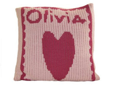 Personalized knit name pillow